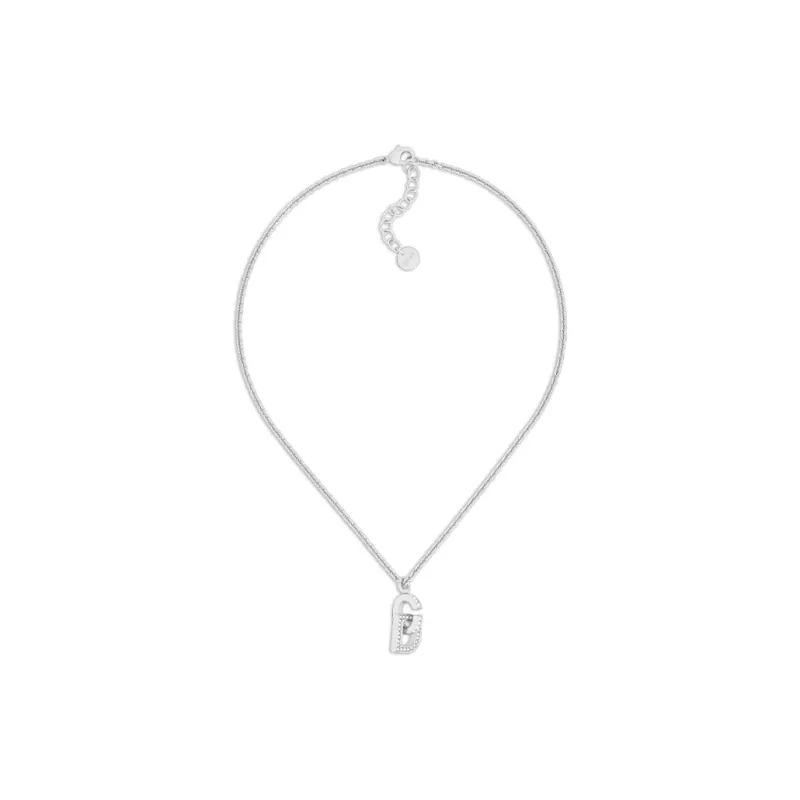 DIOR Metal Faux Crystal Necklaces Women's Silver-1