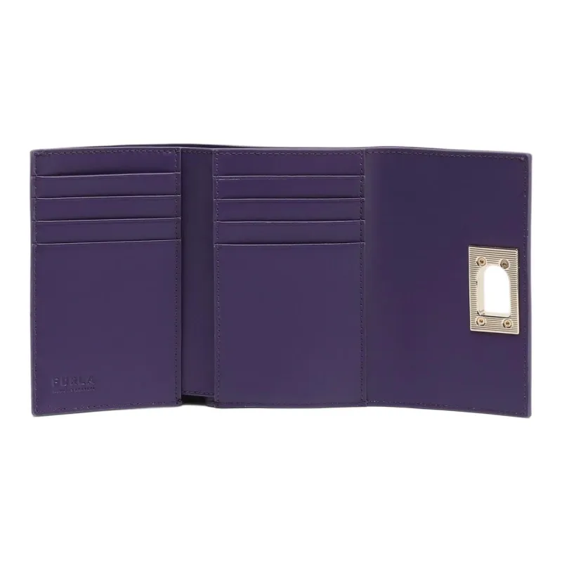 Furla Leather Wallet Small Size Women's Purple-2