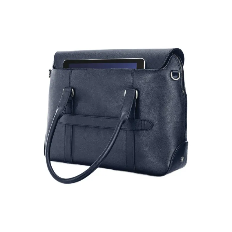 SAMSONITE Saffiano Leather Laptop Bag Shoulder Bag Crossbody Bag Handbag Women's Marine Blue-2