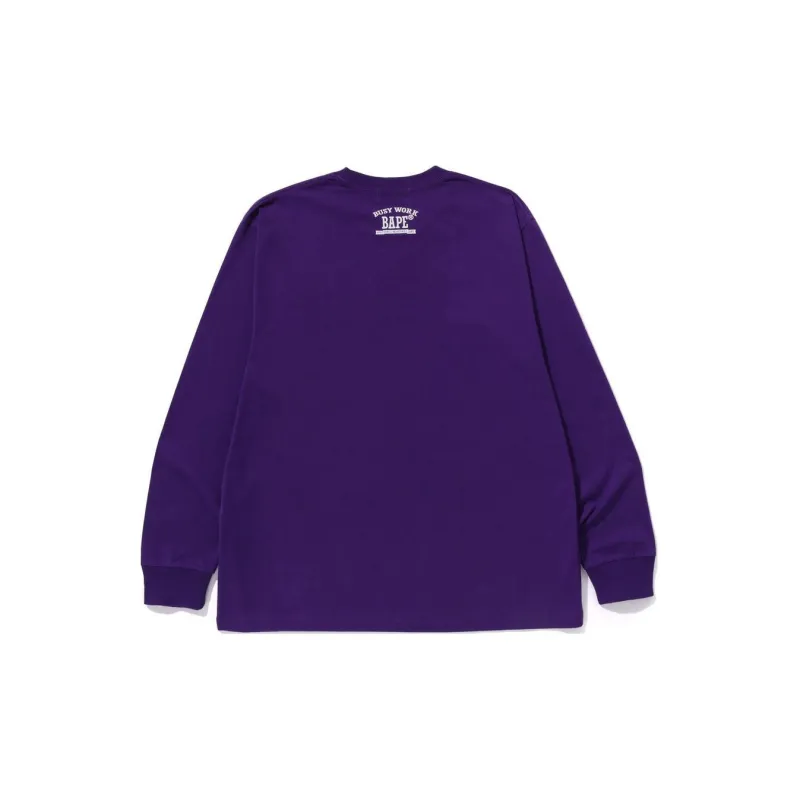 Bape Mad Face College Long Sleeve Tee-5