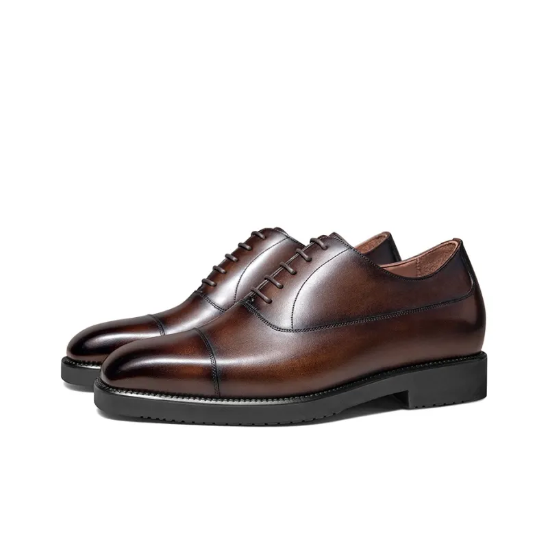 Zuti Business British Calfskin Oxford Shoes Dress Shoes Men's Dark Brown Matte-1