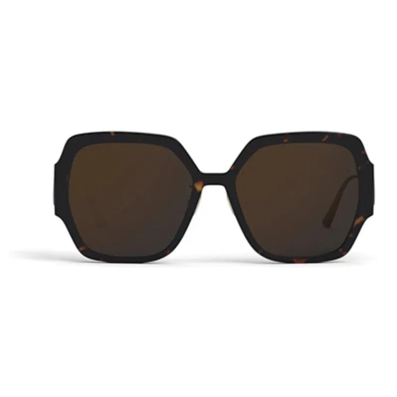 DIOR Acetate Metal Irregular Shape Sunglasses Women's Tortoiseshell-1