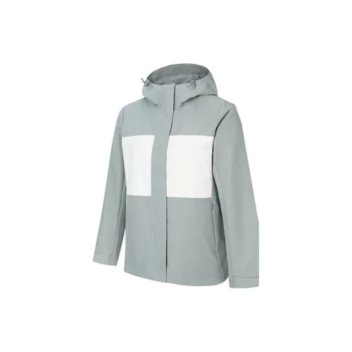 ANTA Outdoor Collection Windbreaker Jackets Women's Stone Carved Gray/Duck Down White