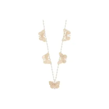 DIOR Metal, Resin Pearl Necklaces Women's Matte Gold