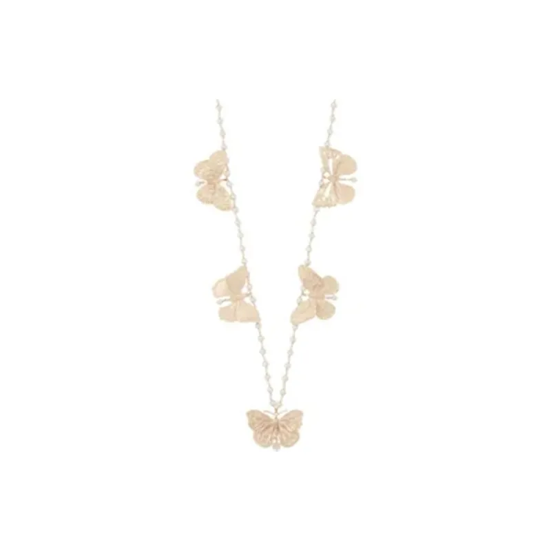 DIOR Metal, Resin Pearl Necklaces Women's Matte Gold-0