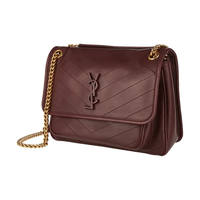 SAINT LAURENT Leather Hobo Bag Shoulder Bag Crossbody Bag Women's Red-2