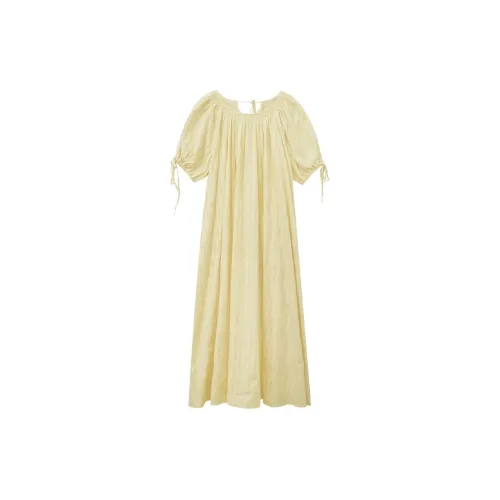 No restrictions Short-Sleeved Dresses Women's Yellow