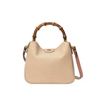 GUCCI Diana Leather Portable Crossbody Bag, Shoulder Bag Trumpets Women's Light Beige