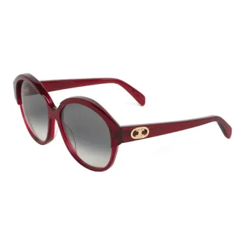 CELINE Acetate Oval Sunglasses Women's Red