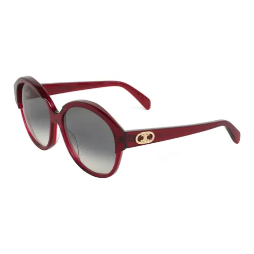 CELINE Acetate Oval Sunglasses Women's Red