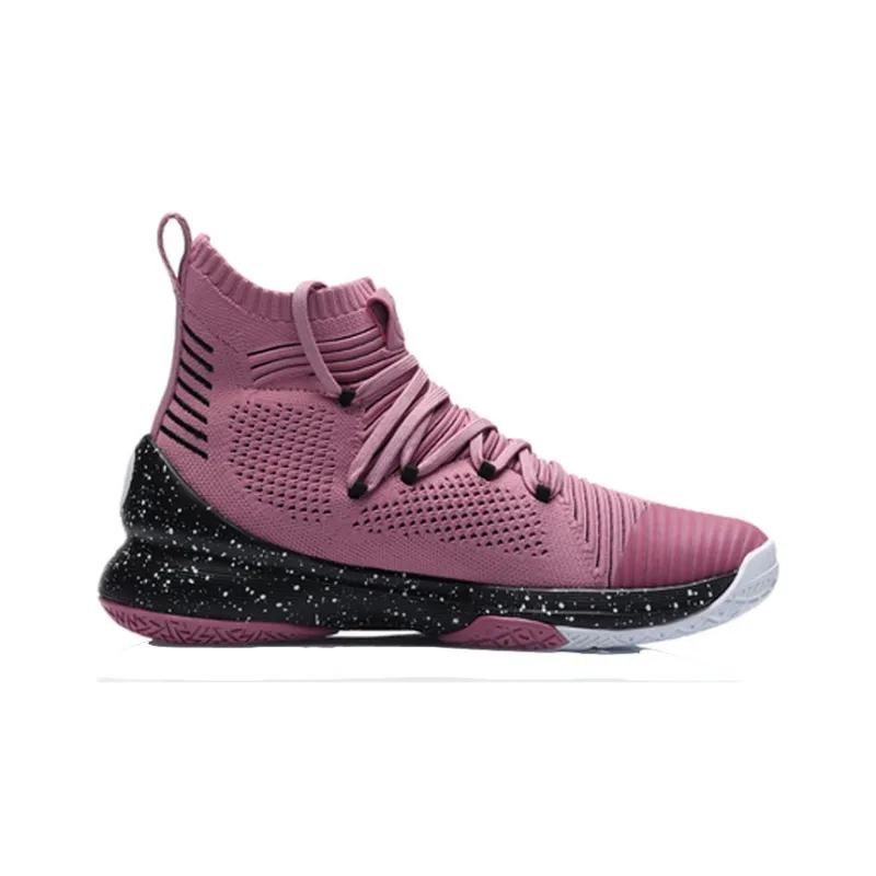 LiNing Blockade Cushioned Slip-Resistant Abrasion-Resistant High-Top Basketball Shoes Men's Red Black White-1