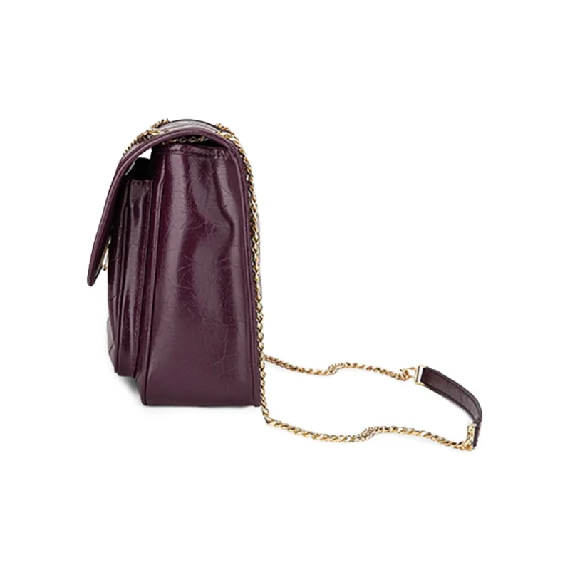 PIERRE CARDIN Cow Leather Shoulder Bag Women's Burgundy/Ecru/Black-2