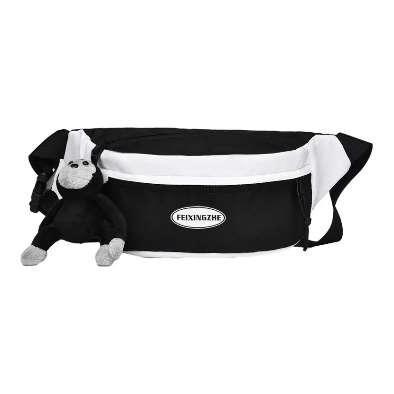 GEERDUN Nylon Sling Bag, Crossbody Bag, Fanny Pack Regular Unisex Black/Gray/Orange Red/White/Black White-12
