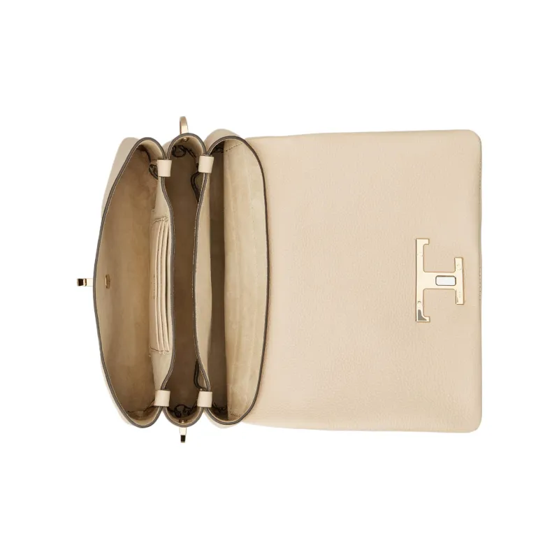 TOD'S Timeless Calfskin Flap Bag Shoulder Bag Crossbody Bag Mini Women's Beige Yellow-4
