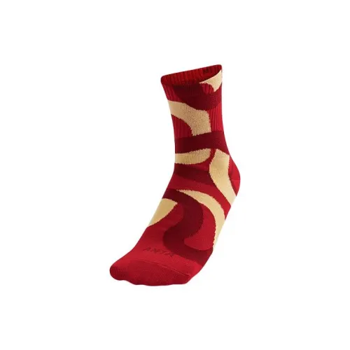 Anta Life Collection Mid-Calf Socks Unisex 1 Pack Gong Red