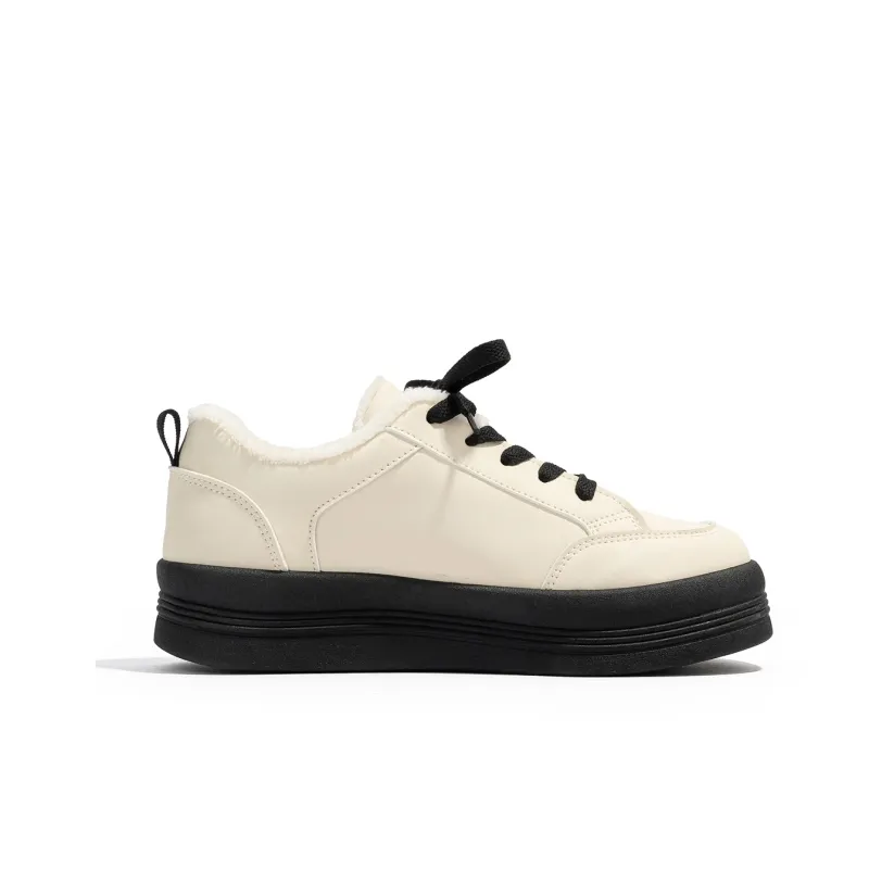 RENBEN Warm Height Increasing Low-Top Skateboard Shoes Women's-1