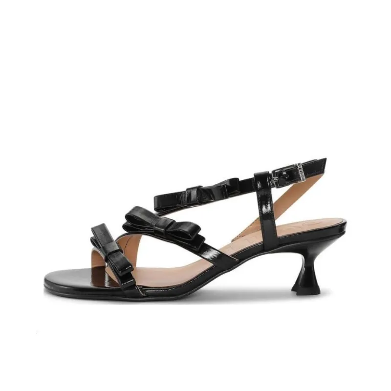 GANNI 25mm Bow-detail Kitten-heel Sandals-0