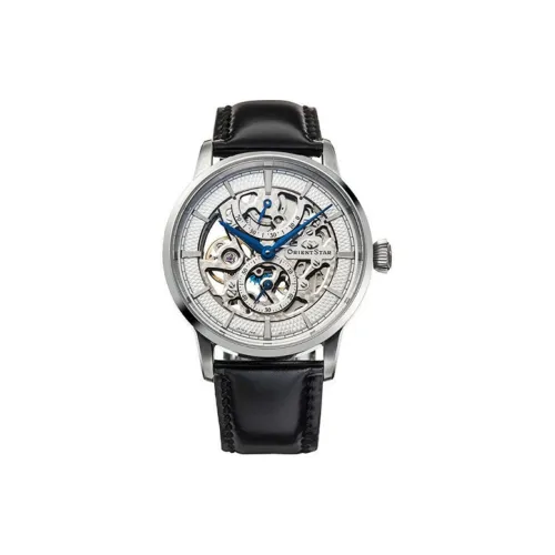 ORIENT STAR Master Collection Manual Mechanical Movement Genuine Leather Strap Watch Men's Watches Cut Out Dial