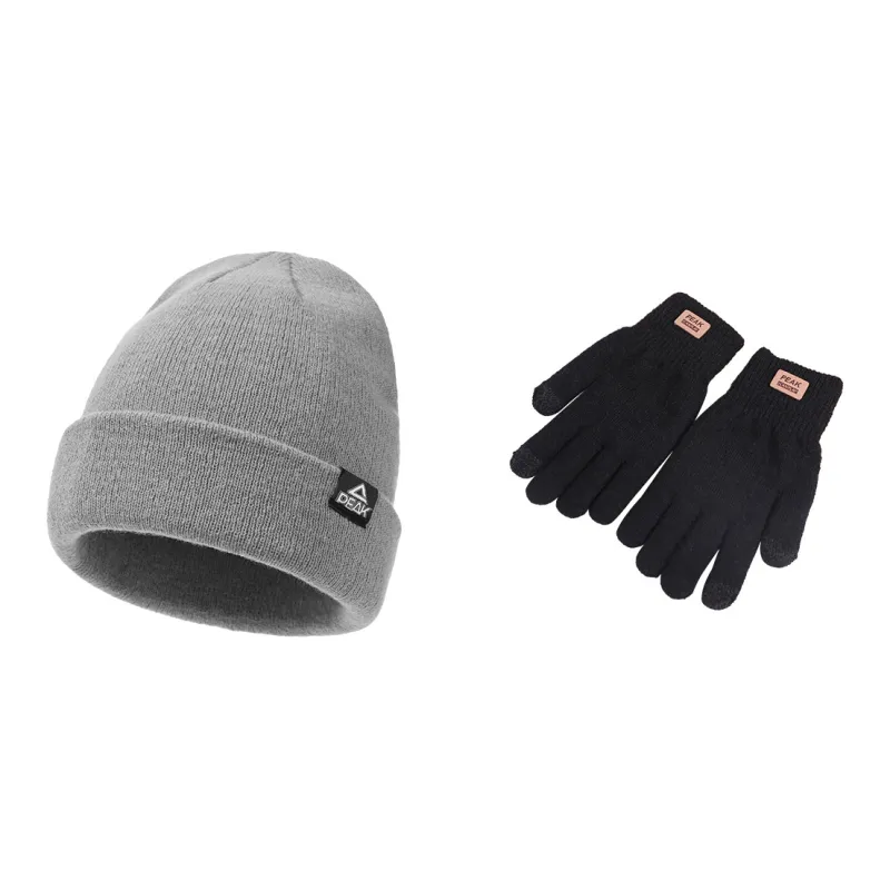 PEAK Knitted Hat Beanies Unisex Black Gray-1