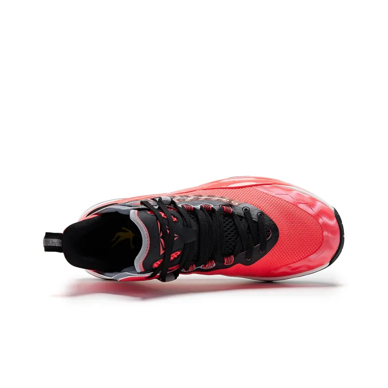 QIAODAN Poisonous Fangs Lite Slip Resistant Low Top Basketball Shoes Men's Virtual Red Black-3