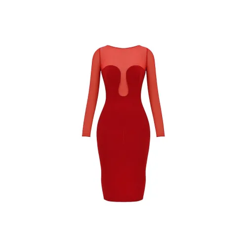 HOUSE OF CB Long-Sleeved Dresses Women's Red