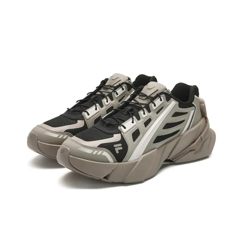 FILA FUSION TI 22 Cushioning Wear Resistant Low Top Casual Shoes Men's Brown Black-1