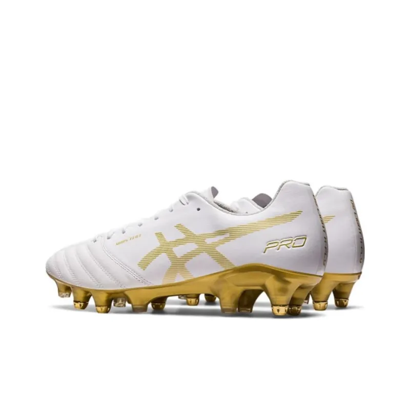 Asics DS LIGHT X FLY PRO Durable Breathable Soccer Shoes Unisex White Gold-3
