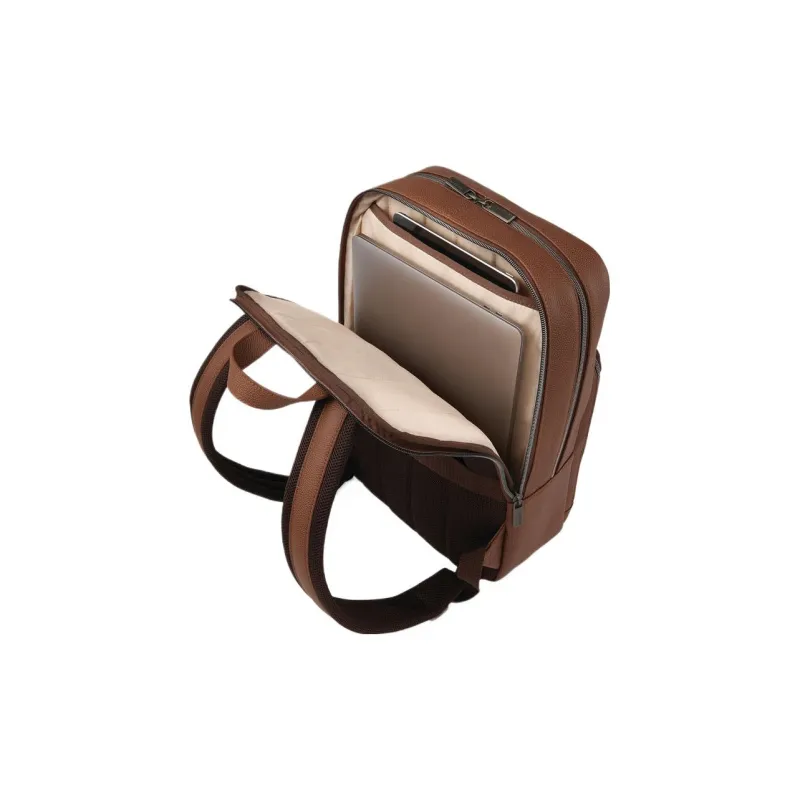 SAMSONITE Leather Laptop Backpack Men's Cognac-2