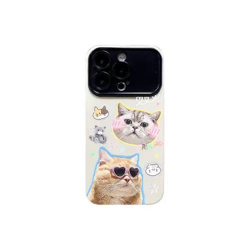 UGP Silicone Material Large Window Sunglasses With Orange Cat Phone Cases Available On Apple Models