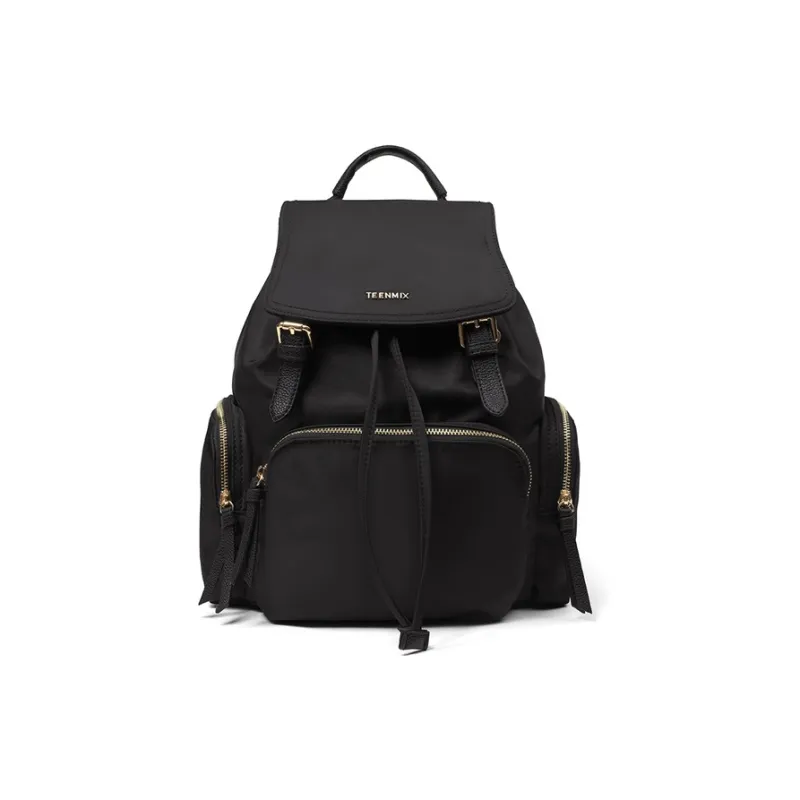 Teenmix Polyamide With Synthetic Leather Backpack, Backpack, Mommy Bag Tubas Women's Black/Ecru-0
