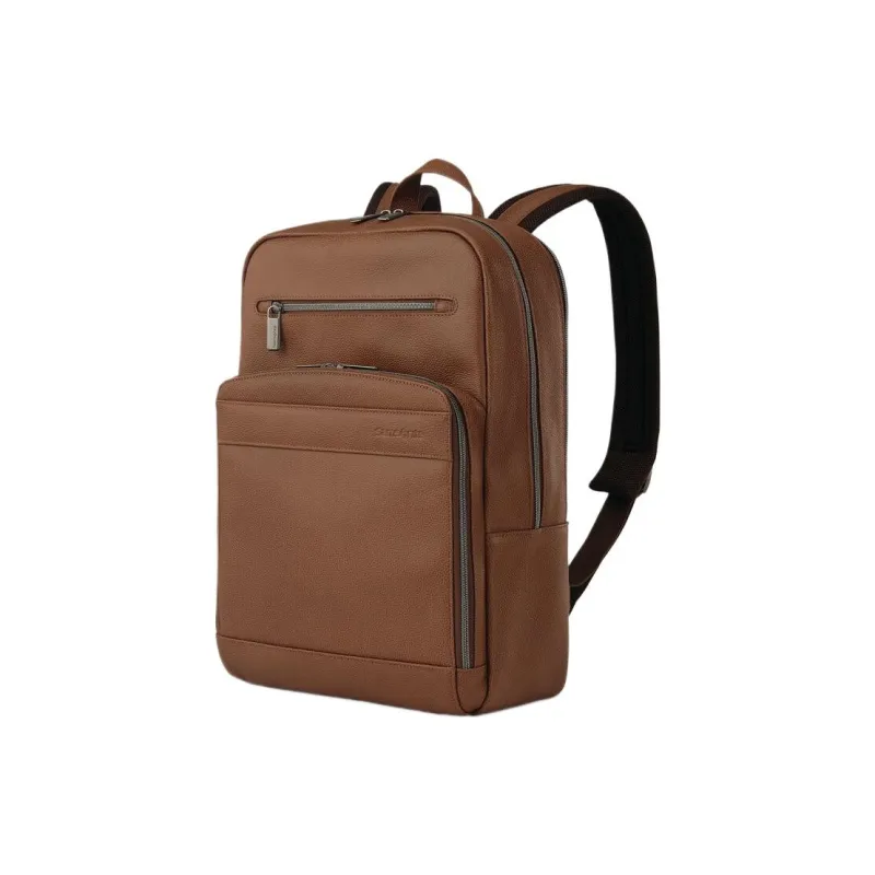 SAMSONITE Leather Laptop Backpack Men's Cognac-0