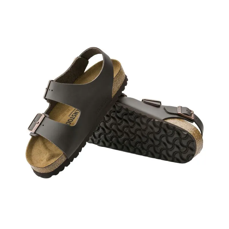Birkenstock Milano Natural Leather Narrow Fit 'Dark Brown'-4