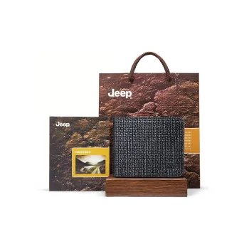 Jeep Cow Leather Leather Clip Wallet Regular Men's Black