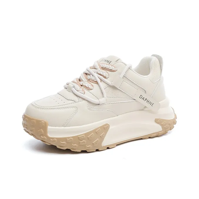 DAPHNE Low Top Casual Shoes 6.5cm Women's Beige-1