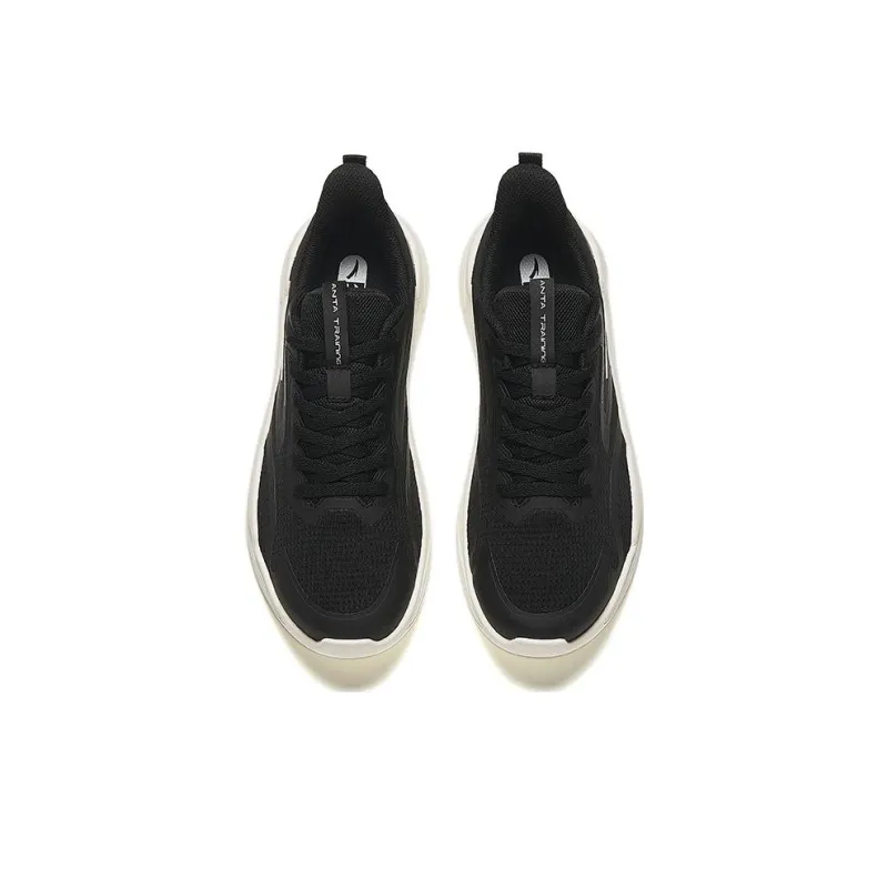 Anta Jump Rope Shoes Cushioning Slip Resistant Low Top Running Shoes Women's Black White-2