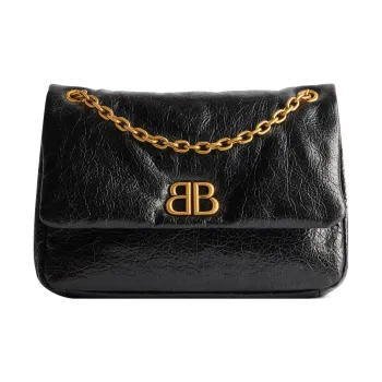 Balenciaga Fine Grained Cow Leather Handbag Shoulder Bag Mini Women's Black