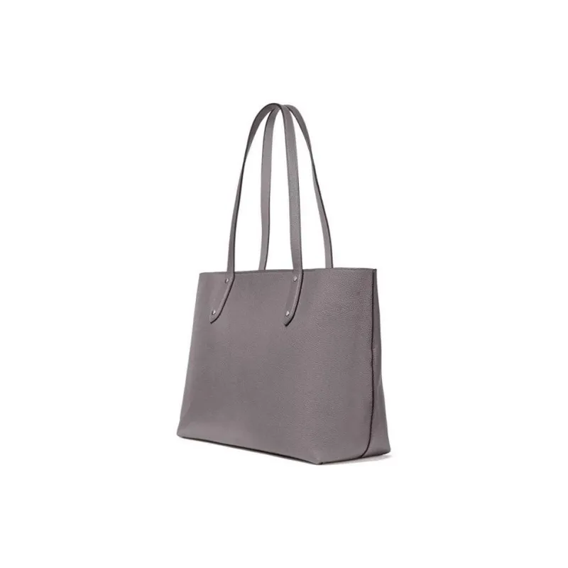 COACH Central Leather Tote Bag Shopping Bag Portable One Shoulder Women's Gray-3