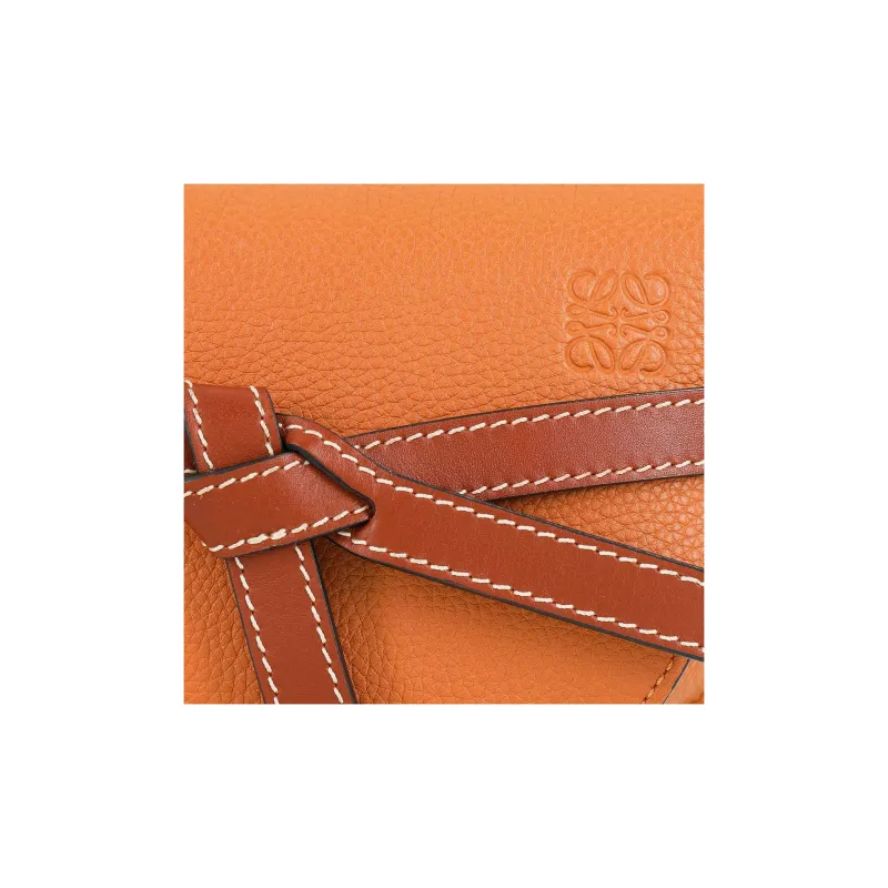 LOEWE Grained Cow Leather Saddle Bag Bowknot Shoulder Bag Crossbody Bag Mini Women's Light Caramel/Light Brown-6