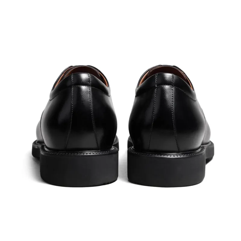 Zuti British Business Calfskin Derby Shoes Dress Shoes Men's Black-2