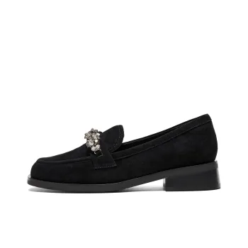 Joypeace Velour Latte Loafers 3.5cm Women's