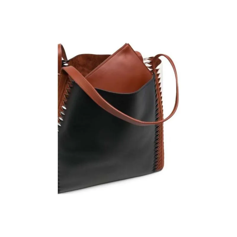 Chloe LOUELA Cow Leather Tote Bag Shopping Bag Handbag Shoulder Bag Women's Black-4