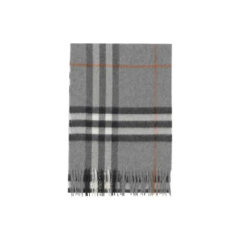 Burberry Check Pattern Fringed Scarf