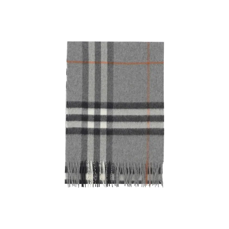 Burberry Check Pattern Fringed Scarf-0