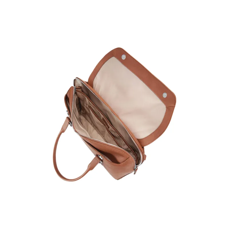 SAMSONITE Leather Laptop Bags Handbag Shoulder Bag Women's Cognac-5