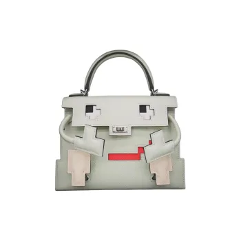 HERMES Kelly Doll Epsom Calfskin Shoulder Bag Crossbody Bag Handbag Women's Bubble Green With Cream White