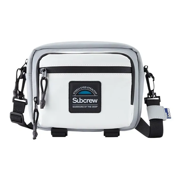 Subcrew Polyester Shoulder Bag, Crossbody Bag Medium Size Unisex Black/Khaki/White-3