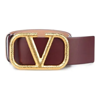Valentino Iconic Logo Leather Belts Women's Brown Width: 7CM