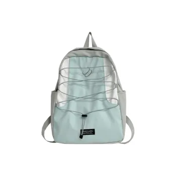 Deli Bear Nylon Backpack Large Size Unisex Gray Green/Brown Coffee/Navy Blue White/Black White