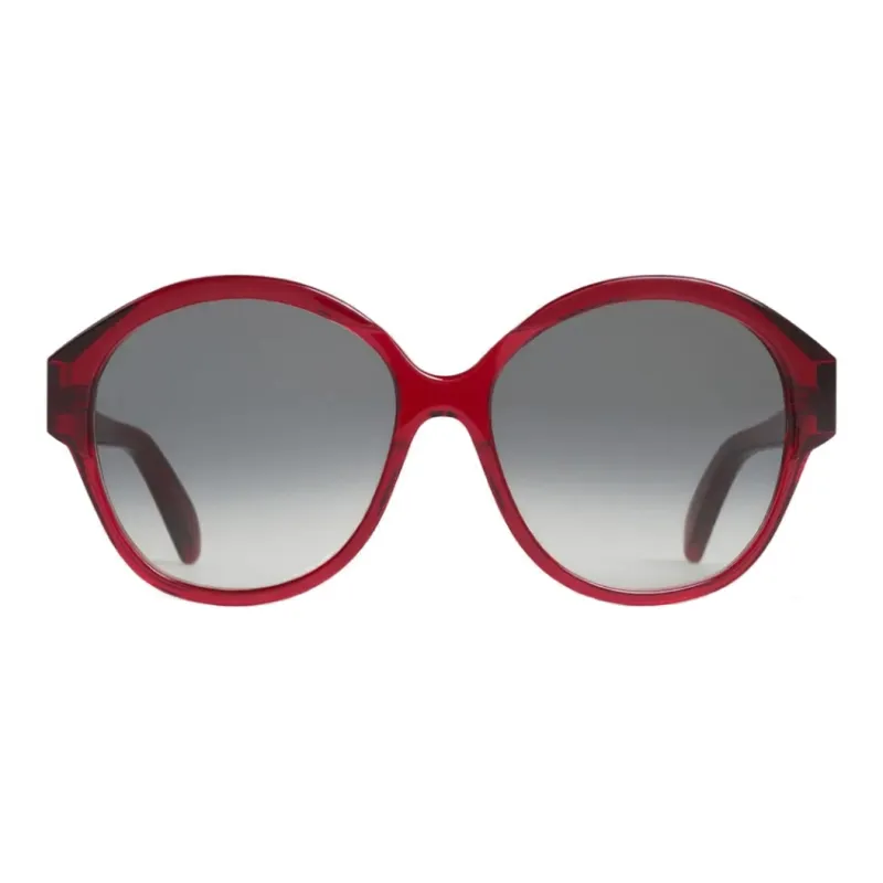 CELINE Acetate Oval Sunglasses Women's Red-1