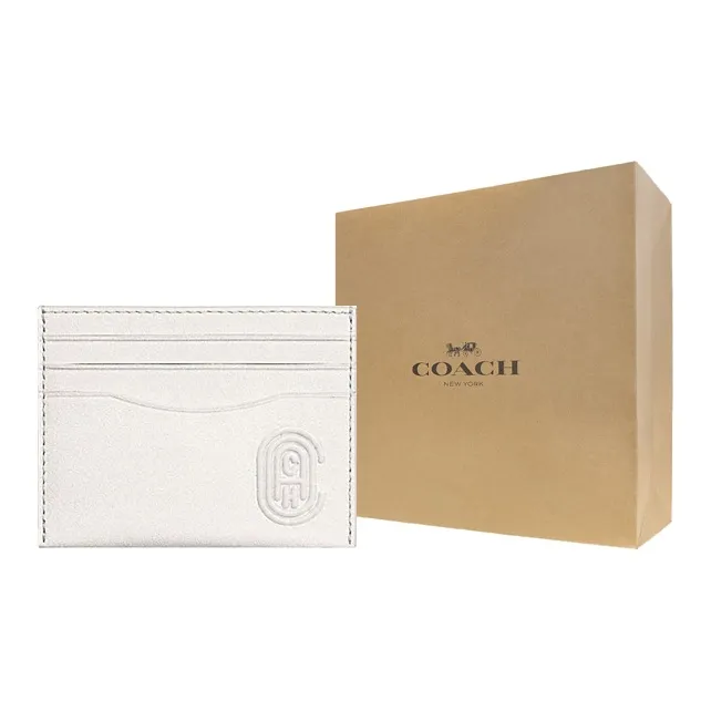 COACH Card Case Leather Storage Card Holder Men's White-1